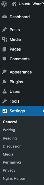 Choose the Nginx Helper settings Choose the Nginx Helper settings