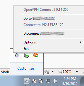 OpenVPN Taskbar Icon. OpenVPN Taskbar Icon.