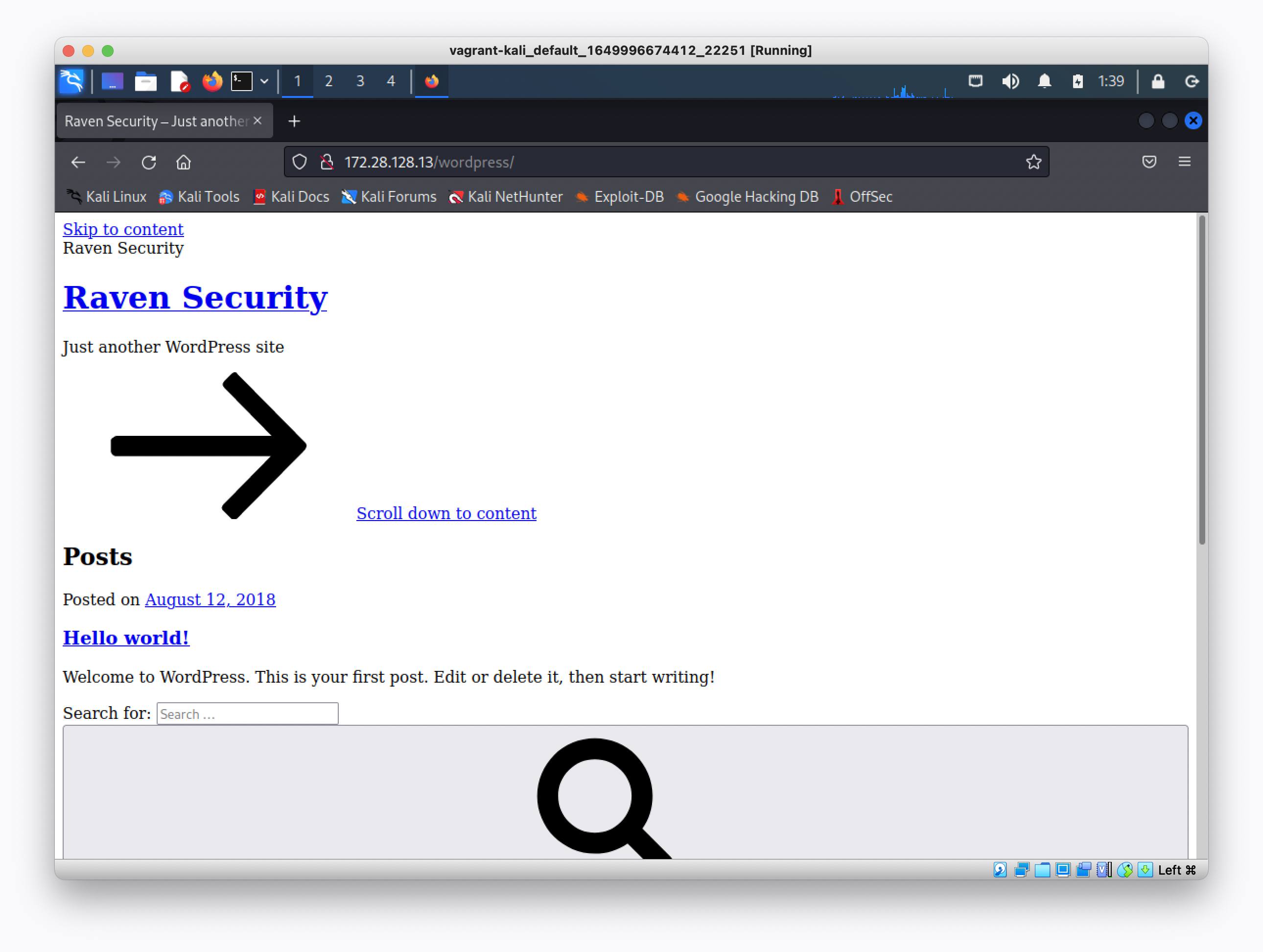 Raven web server browser screenshot - WordPress page Raven web server browser screenshot - WordPress page